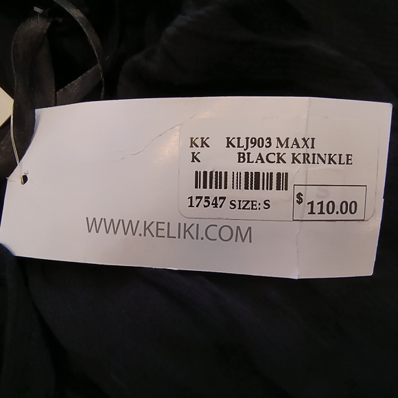 Keliki Hawaiian Romper Maxi Dress Women's Sz S Black Krinkle Tropical Beachwear - Picture 3 of 14